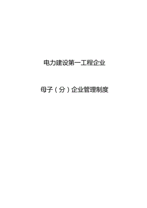 电力建设第一工程公司子公司管理制度.docx