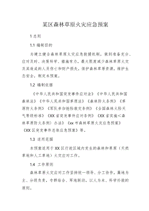 某区森林草原火灾应急预案.docx