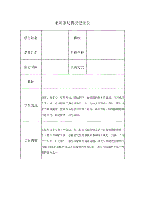 教师家访情况记录表(6).docx