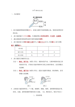 放大镜知识点整理教科版科学六年级上册.docx