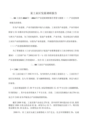 某工业区发展调研报告.docx