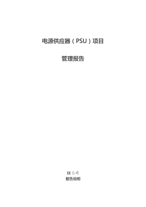 电源供应器（PSU）项目管理报告.docx