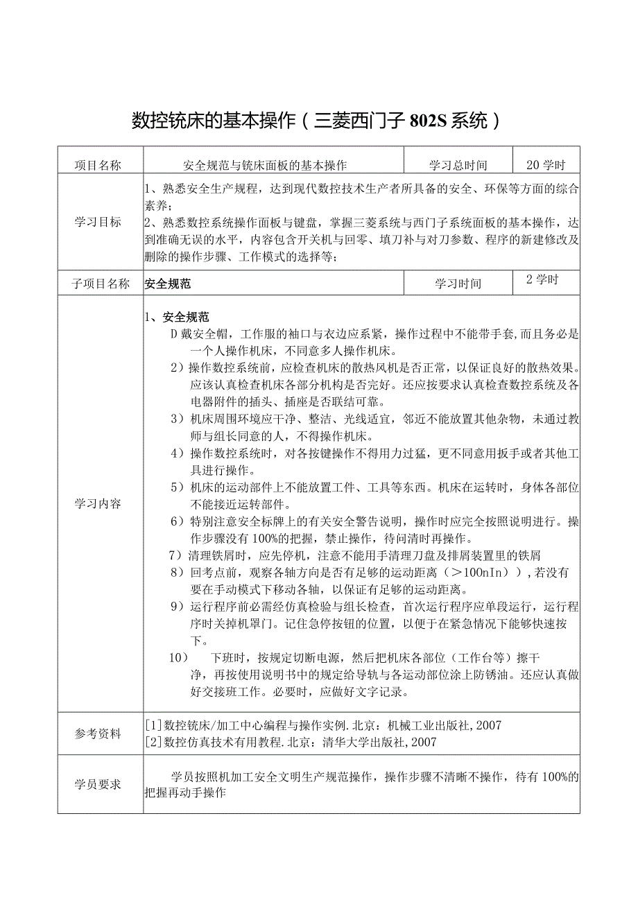 数控铣床的基本操作(三菱西门子802S系统).docx_第1页