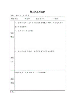 施工质量日查表.docx