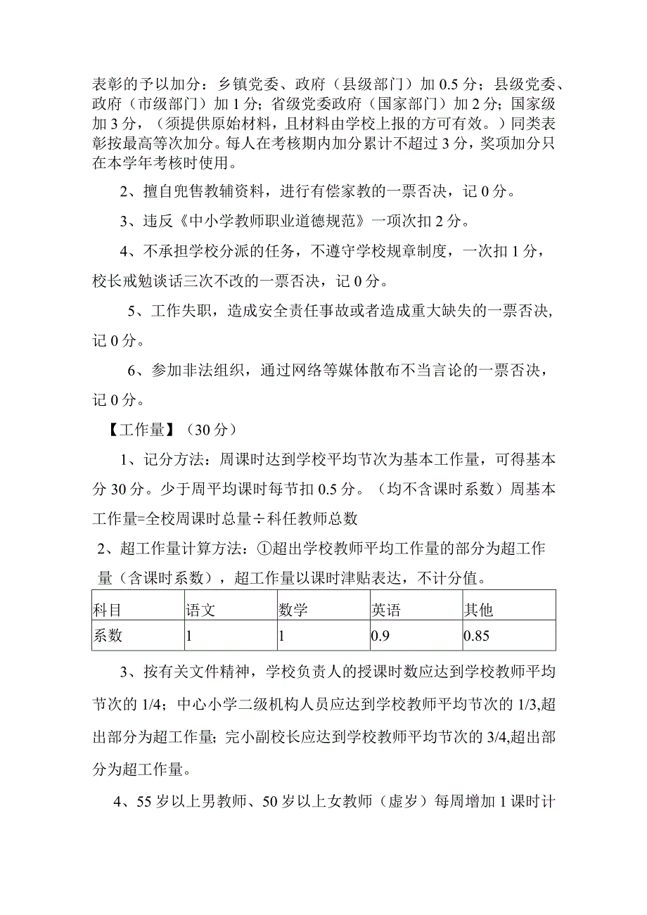 某某小学教职工奖励性绩效工资考核细则.docx_第2页