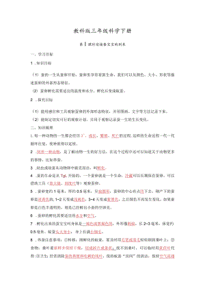 教科版三年级科学下册第2单元必背知识点整理.docx