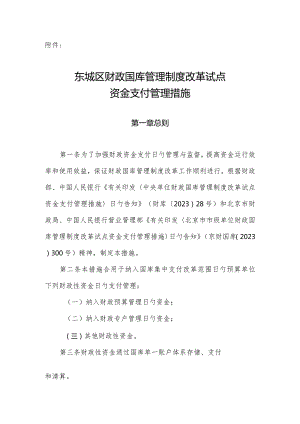 改革试点东城区财政国库管理制度创新.docx