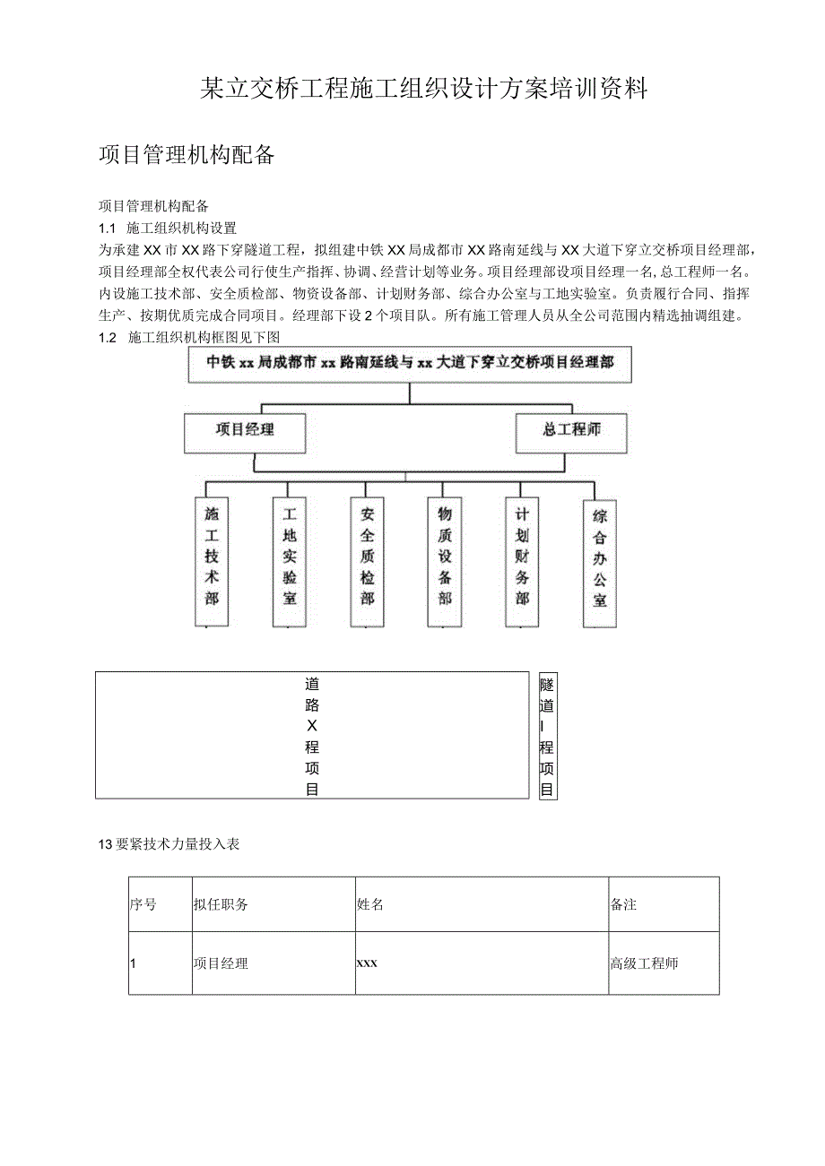 某立交桥工程施工组织设计方案培训资料.docx_第1页