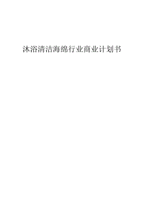 沐浴清洁海绵行业商业计划书.docx