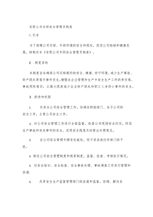 有限公司专职安全管理员制度.docx