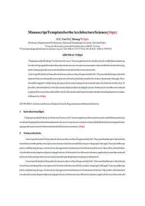期刊《ArchitectureScience》论文格式投稿模板.docx