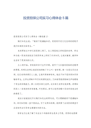 投资担保公司实习心得体会5篇.docx