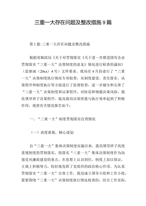 三重一大存在问题及整改措施9篇.docx