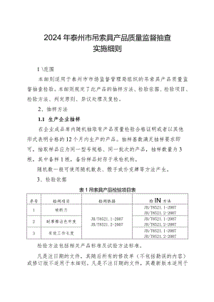 2024年泰州市吊索具产品质量监督抽查实施细则.docx