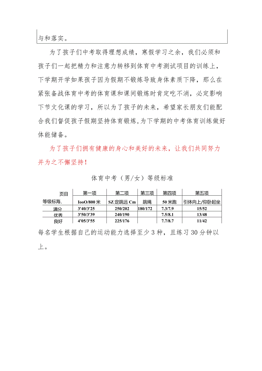 2024中学寒假体育锻炼作业清单指导方案（最新版）.docx_第2页