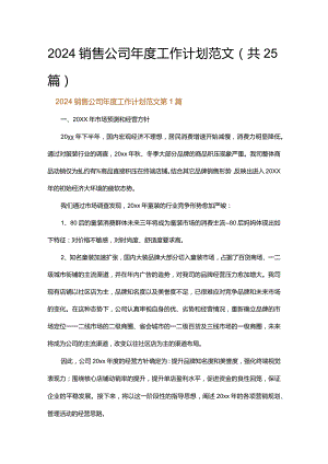 2024销售公司年度工作计划范文.docx