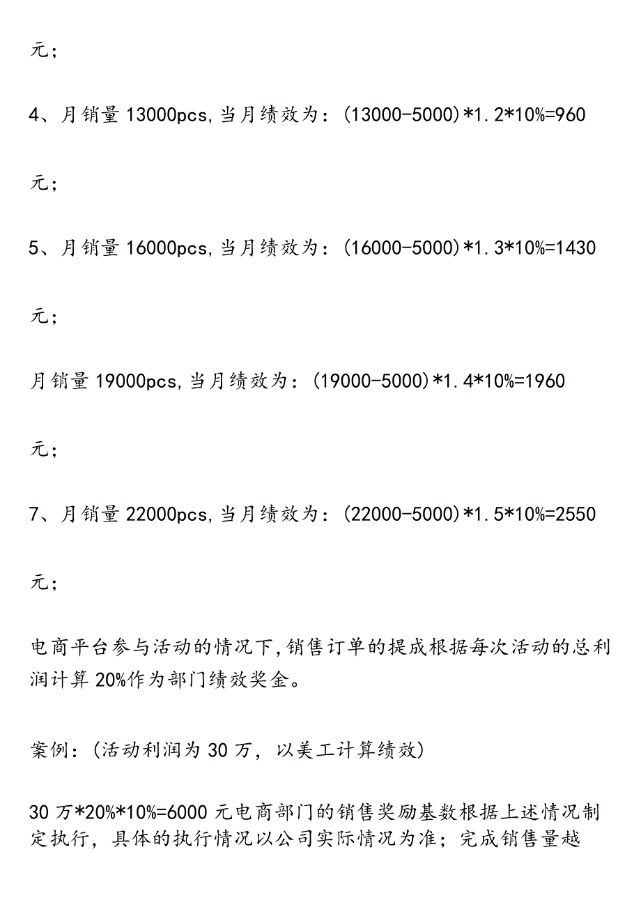 互联网+淘宝天猫电商平台销售奖励制度及实施方案.docx_第3页