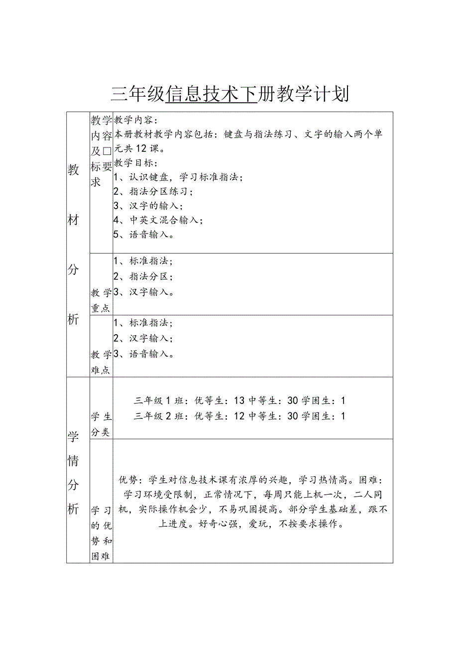 三年级信息技术下册教学计划.docx_第1页