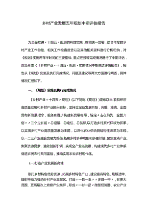 乡村产业五年发展规划中期评估报告.docx