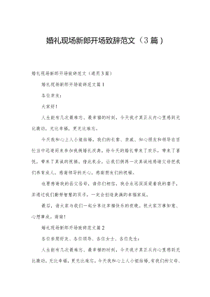 婚礼现场新郎开场致辞范文（3篇）.docx