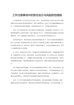 工作注意事项中的责任划分与风险防控措施.docx