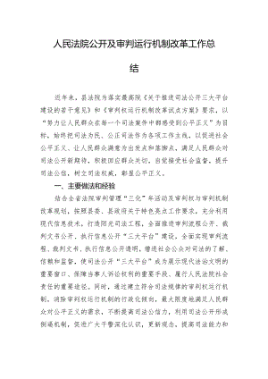 人民法院公开及审判运行机制改革工作总结.docx