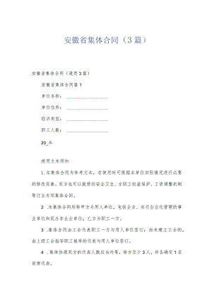 安徽省集体合同（3篇）.docx