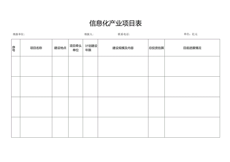 信息化产业项目表.docx_第1页