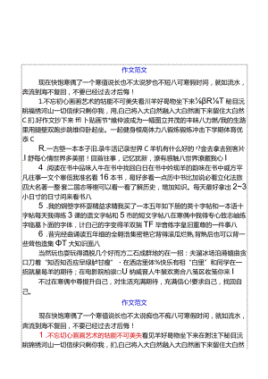 小学生作文寒假计划700字优秀范文.docx