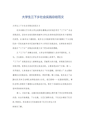 大学生三下乡社会实践总结范文.docx