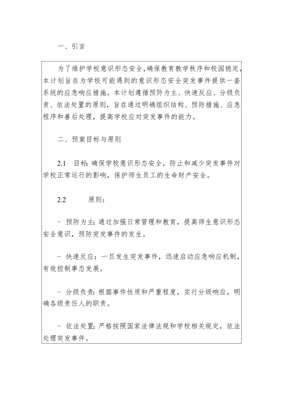 2024学校意识形态安全突发事件应急响应计划预案（详细版）.docx_第2页