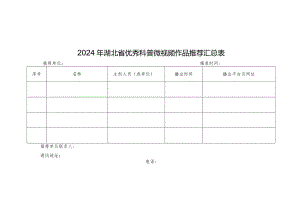 2024年湖北省优秀科普微视频作品推荐表、自荐表.docx