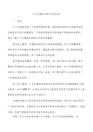 少儿乐器培训细分市场分析.docx