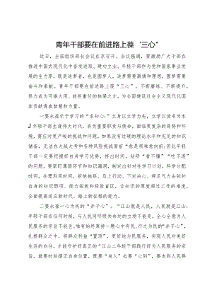 座谈发言：青年干部要在前进路上葆“三心”.docx