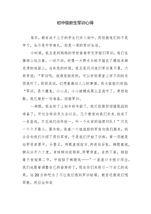 初中级新生军训心得.docx