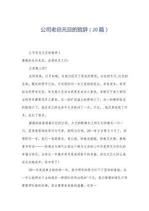 公司老总元旦的致辞（20篇）.docx