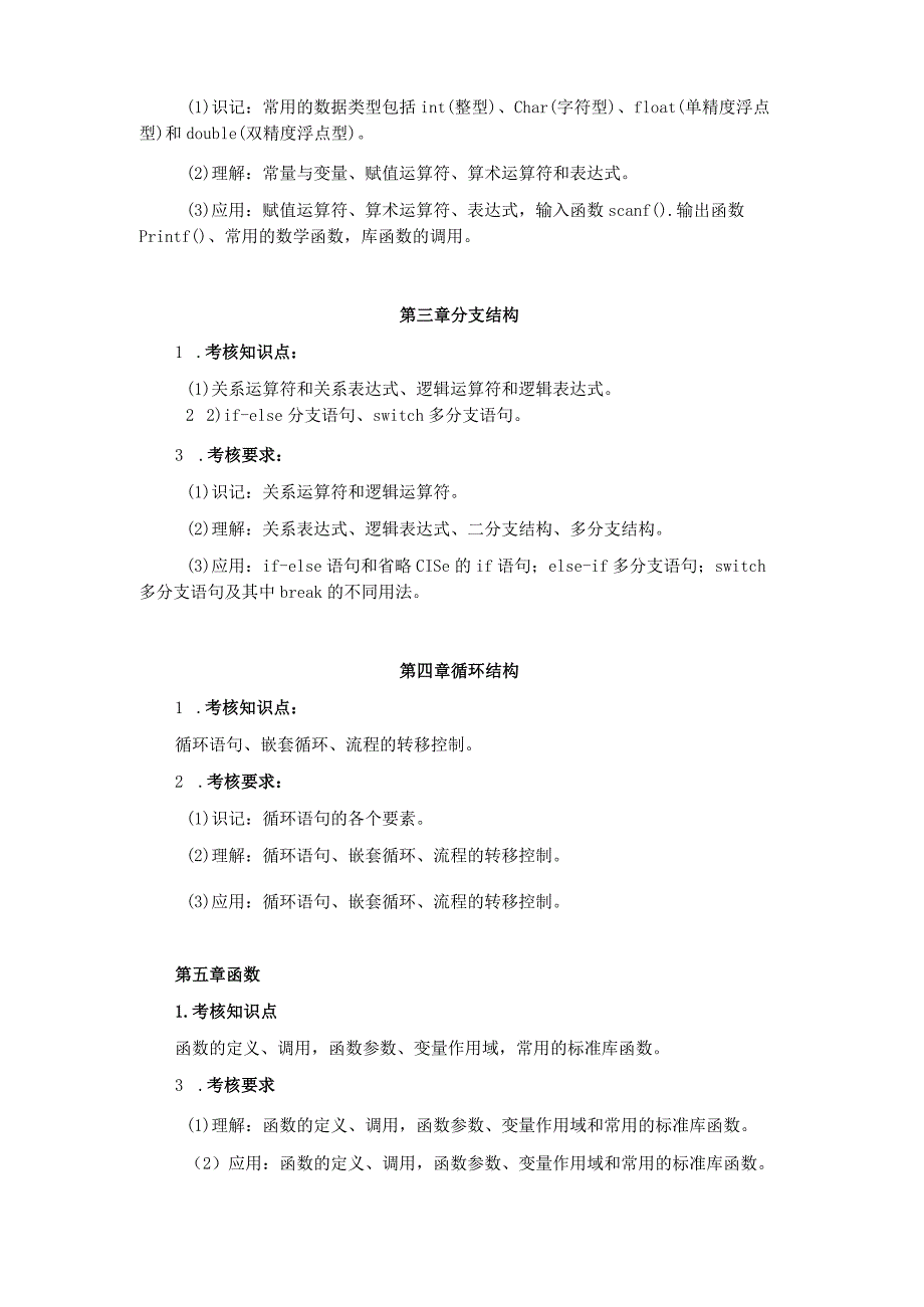 广州商学院2024年普通专升本考试《程序设计基础》考试大纲.docx_第3页