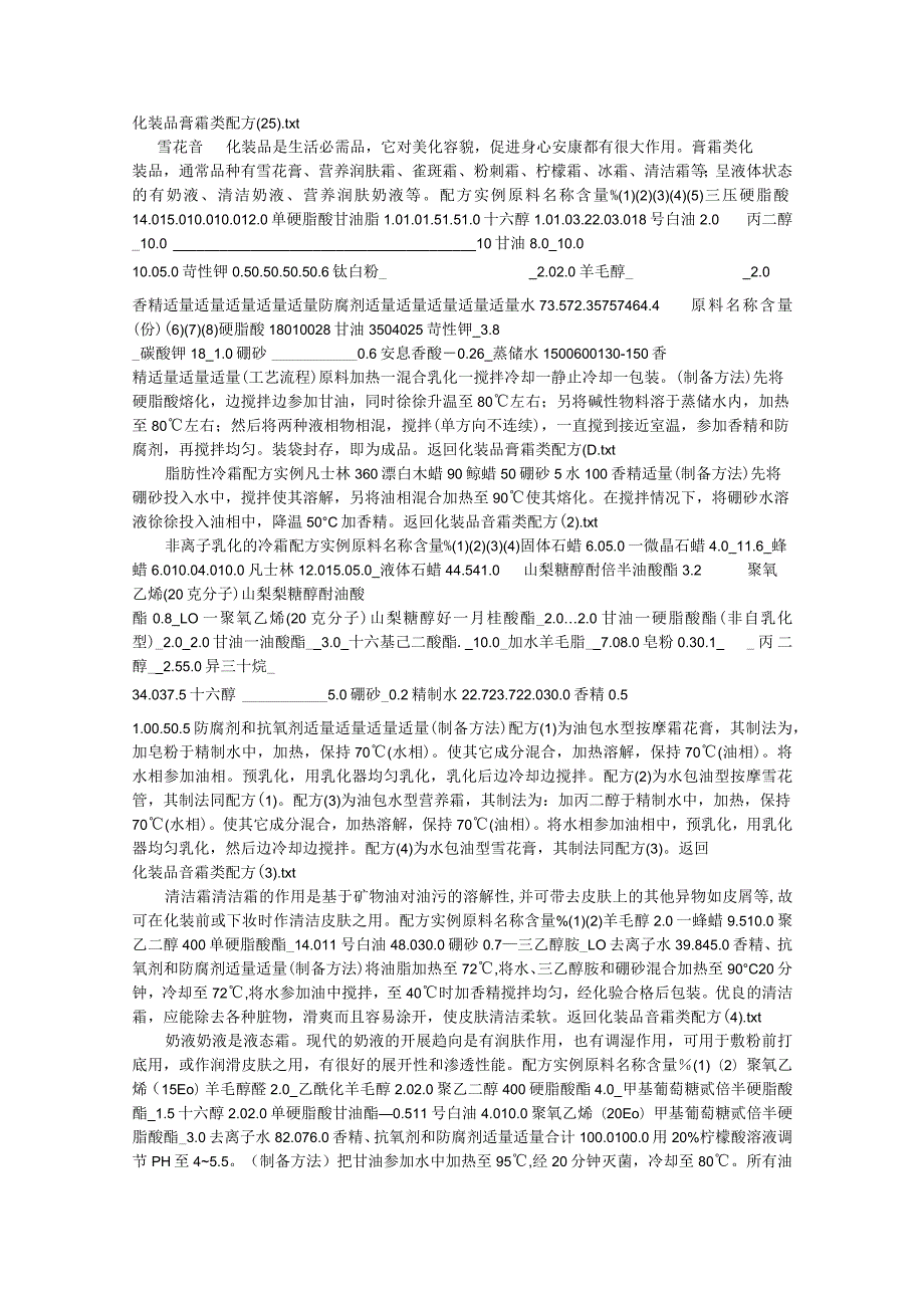 化妆品25种膏霜类配方大全.docx_第1页