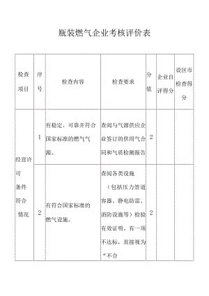 瓶装燃气企业考核评价表.docx