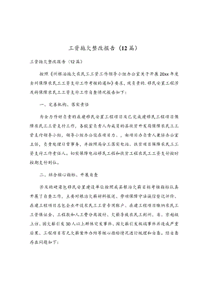 工资拖欠整改报告(12篇).docx