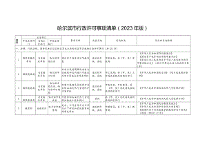 哈尔滨市行政许可事项清单(2023年版).docx