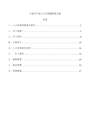 小麦生产加工人力资源管理方案.docx