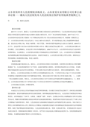 山东省滨州市人民检察院诉杨某义、山东省某实业有限公司民事公益诉讼案——最高人民法院发布人民法院依法保护农用地典型案例之九.docx