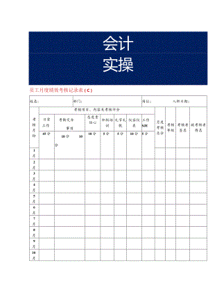 员工月度绩效考核记录表.docx