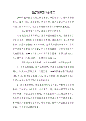 医疗保障工作总结二.docx