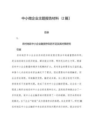 （2篇）中小微企业主题报告材料.docx