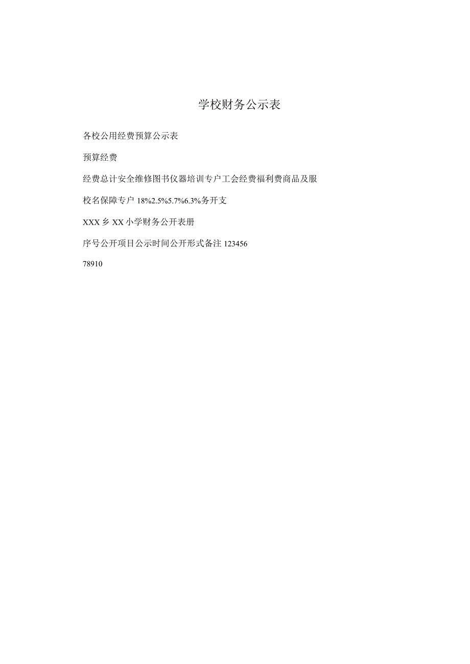 学校财务公示表.docx_第1页