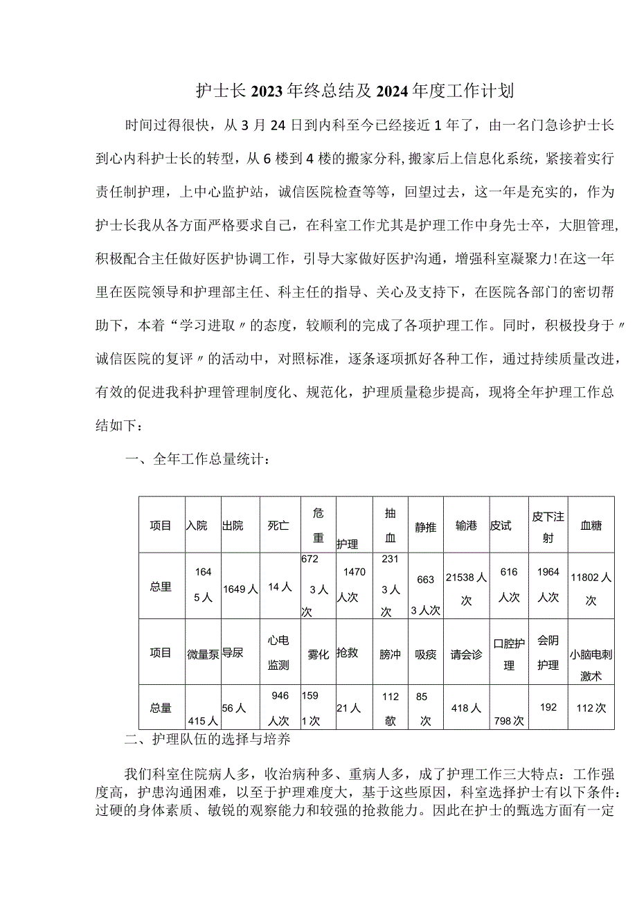 护士长2023年终总结及2024年度工作计划.docx_第1页