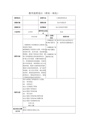 综合布线技术教案项目4配线子系统的设计与实施（8学时）.docx