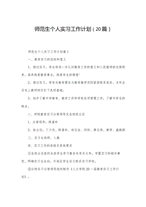 师范生个人实习工作计划（20篇）.docx